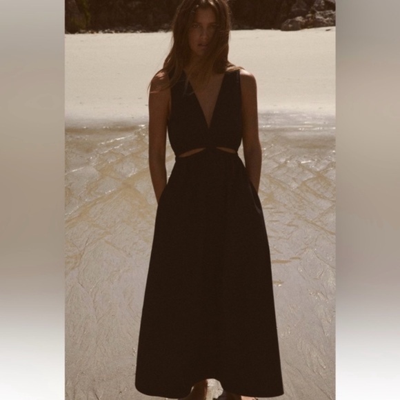 Zara Gabardine Dress with Side Cut Outs - Picture 6 of 6